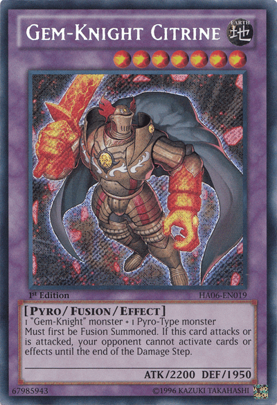 Gem-Knight Citrine [HA06-EN019] Secret Rare - POKÉ JEUX