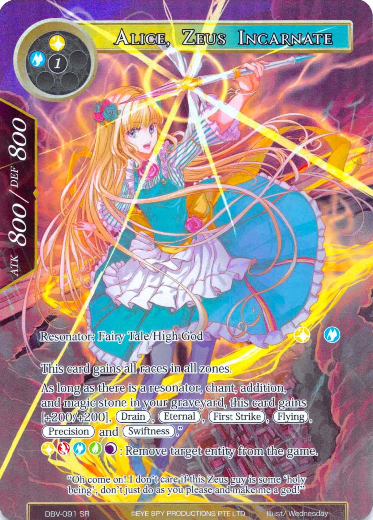 Alice, Zeus Incarnate (Full Art) (DBV-091) [The Decisive Battle of Valhalla] - POKÉ JEUX