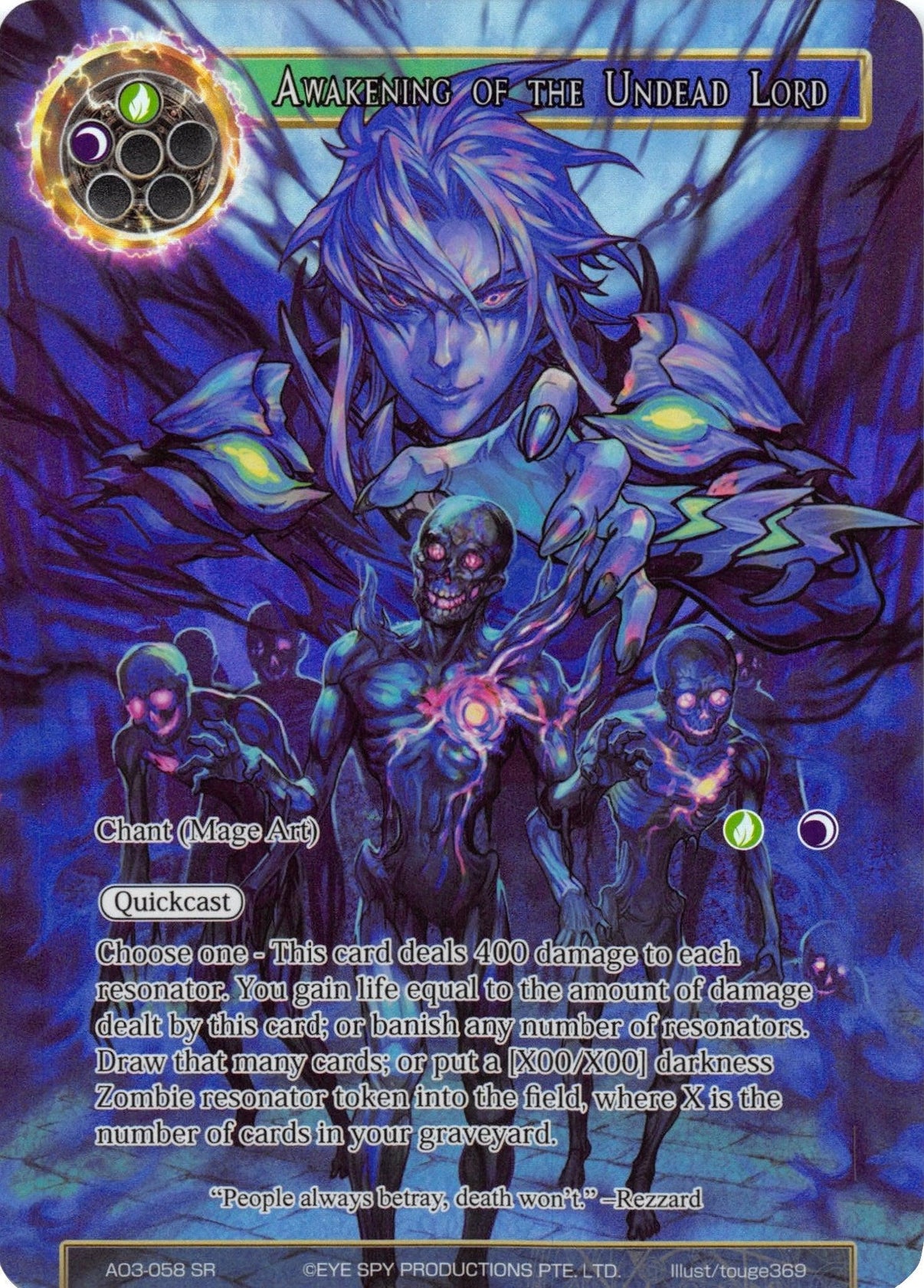 Awakening of the Undead Lord (Full Art) (AO3-058) [Alice Origin III] - POKÉ JEUX