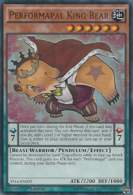 Performapal King Bear [YS16-EN002] Ultra Rare - POKÉ JEUX