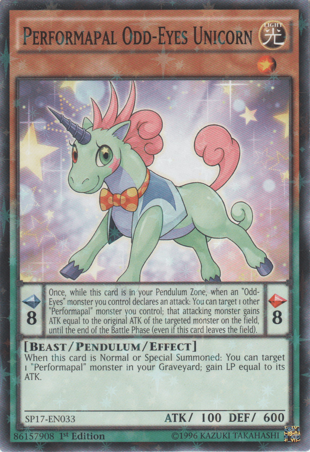 Performapal Odd-Eyes Unicorn [SP17-EN033] Starfoil Rare - POKÉ JEUX