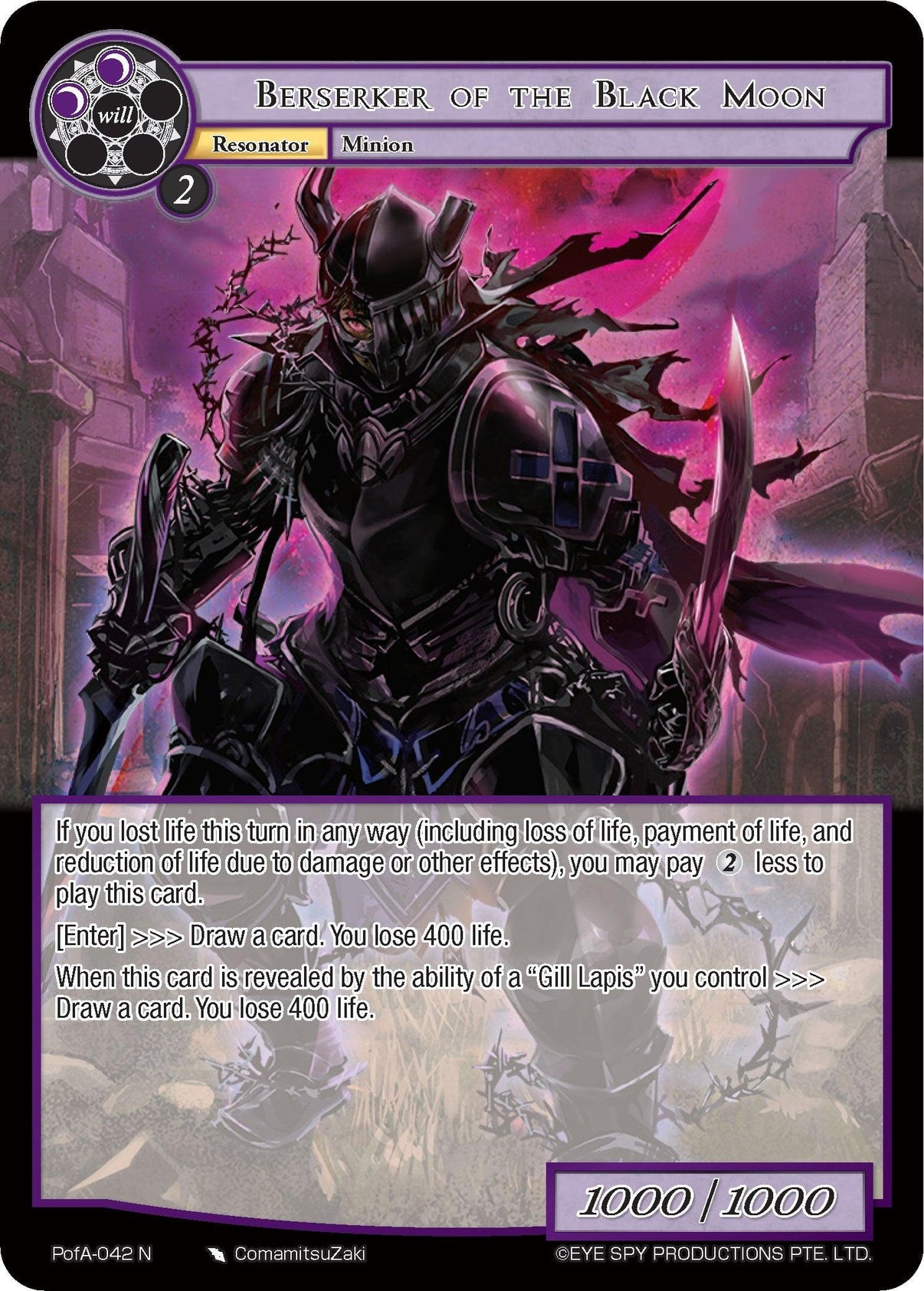 Berserker of the Black Moon (PofA-042) [Alice Origin IV: Prologue of Attoractia] - POKÉ JEUX