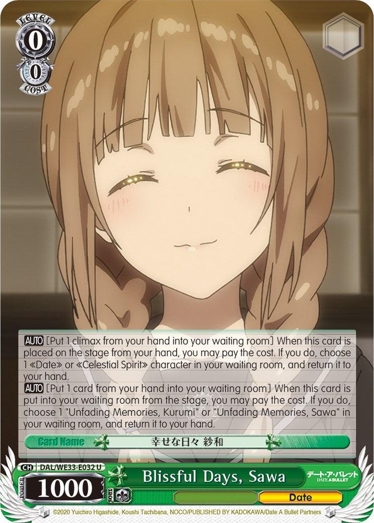 Blissful Days, Sawa (DAL/WE33-E032 U) (Parallel Foil) [Date A Bullet] - POKÉ JEUX