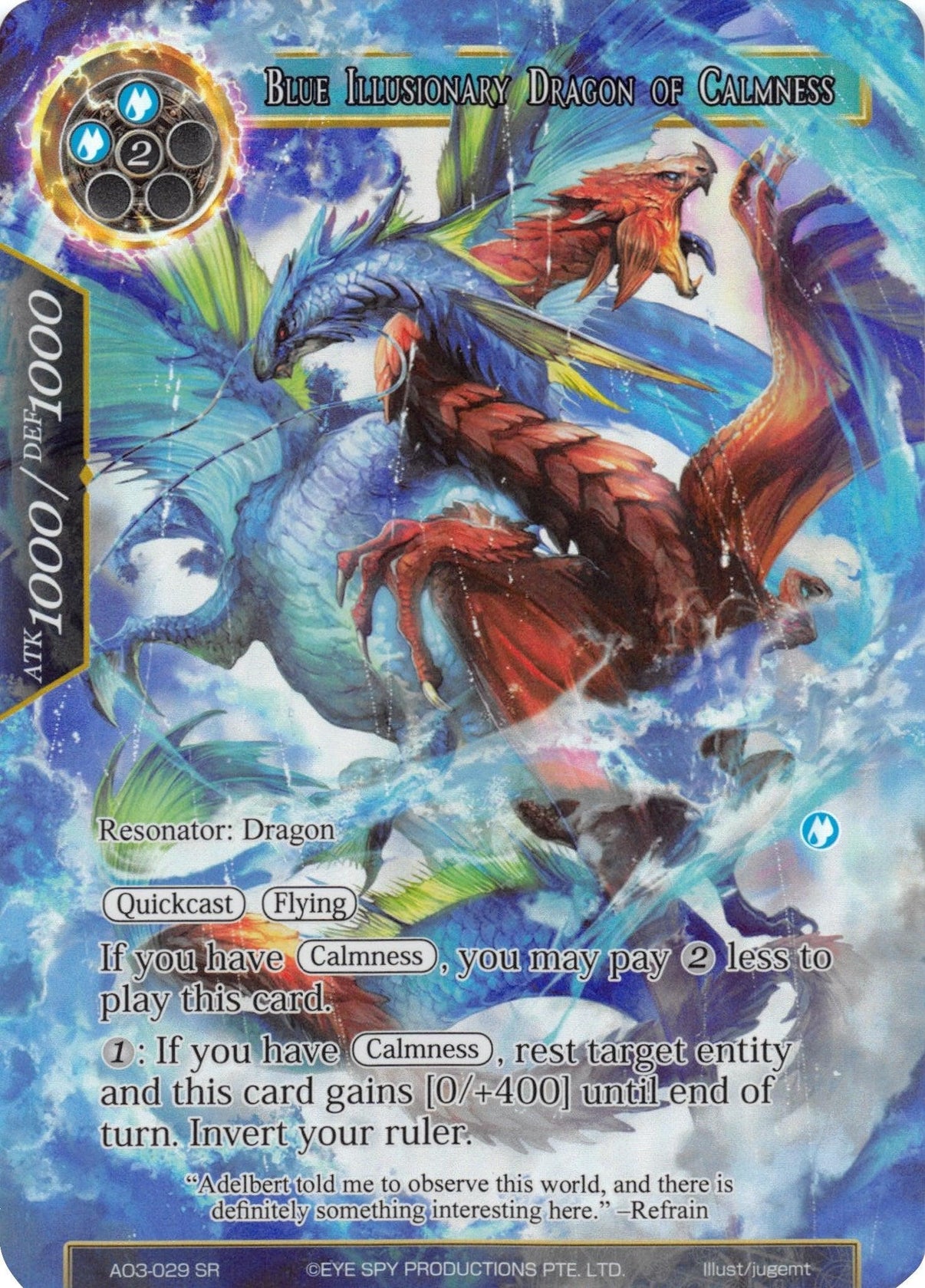 Blue Illusionary Dragon of Calmness (Full Art) (AO3-029) [Alice Origin III] - POKÉ JEUX
