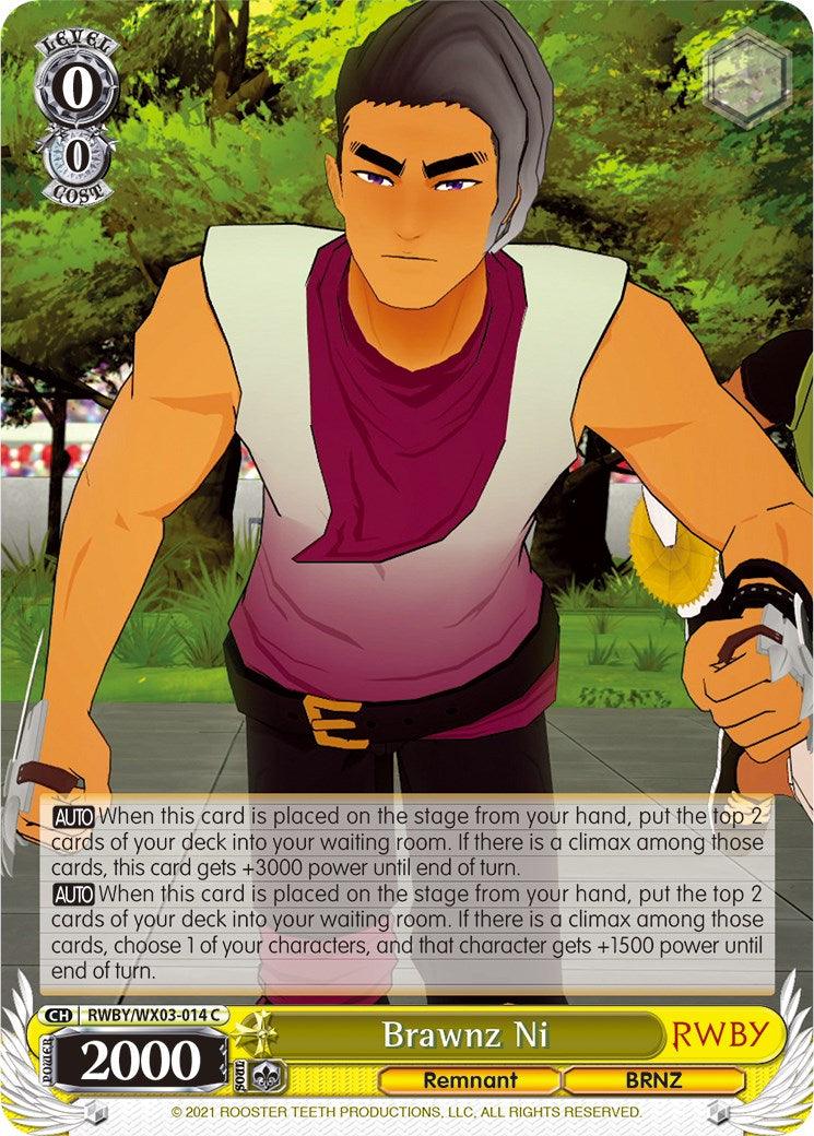 Brawnz Ni (RWBY/WX03-014 C) [RWBY] - POKÉ JEUX