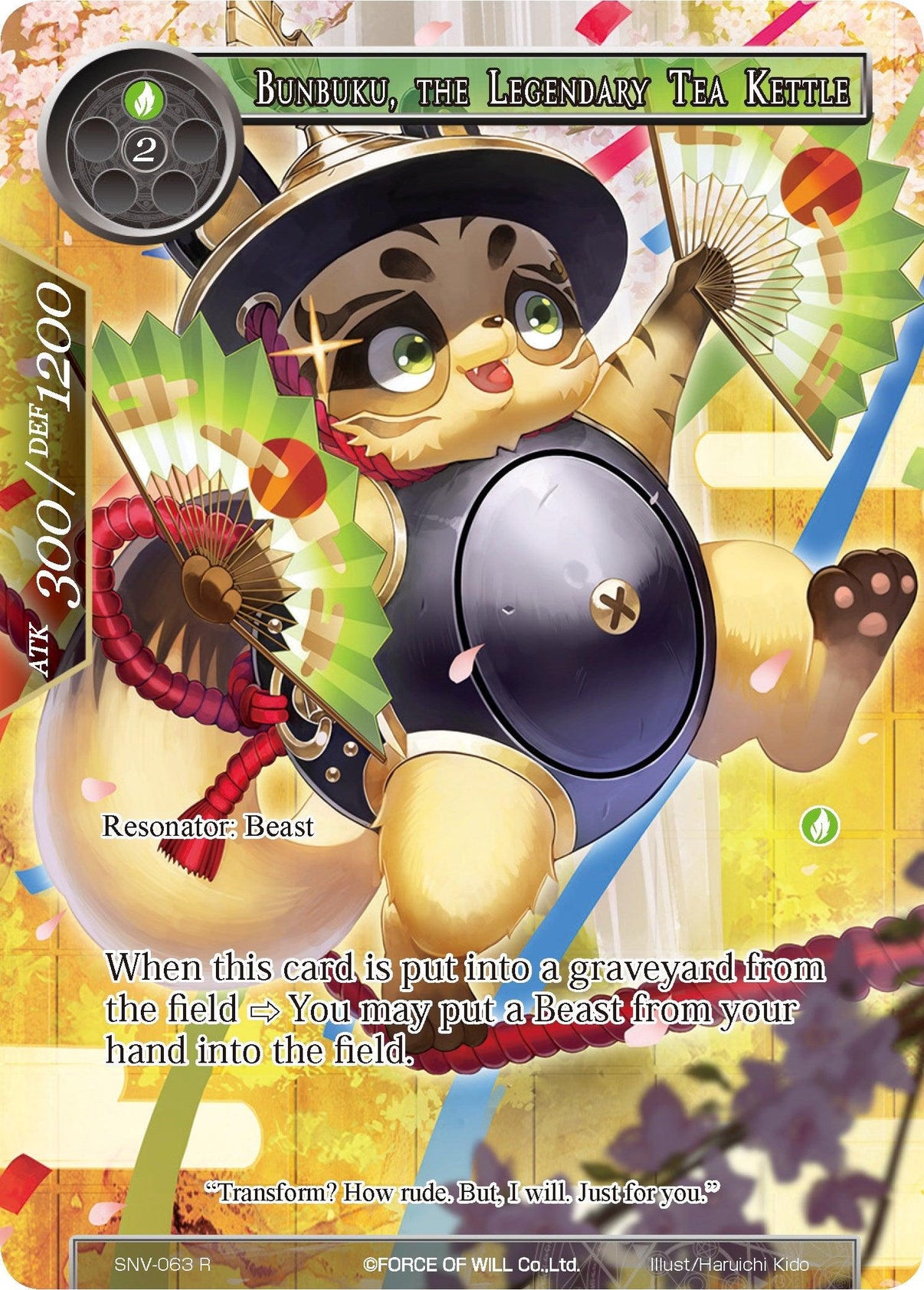 Bunbuku, the Legendary Tea Kettle (Full Art) (SNV-063) [The Strangers of New Valhalla] - POKÉ JEUX