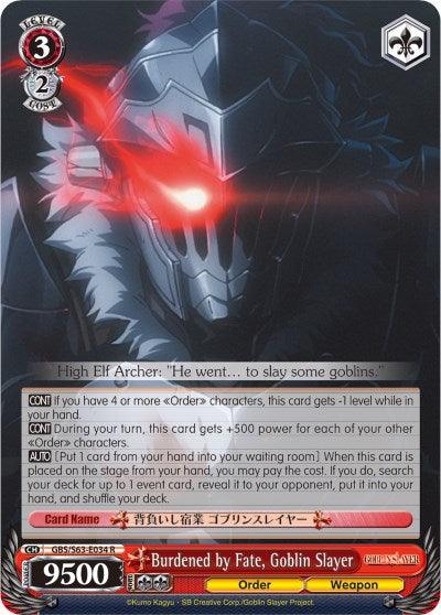 Burdened by Fate, Goblin Slayer (GBS/S63-E034 R) [Goblin Slayer] - POKÉ JEUX