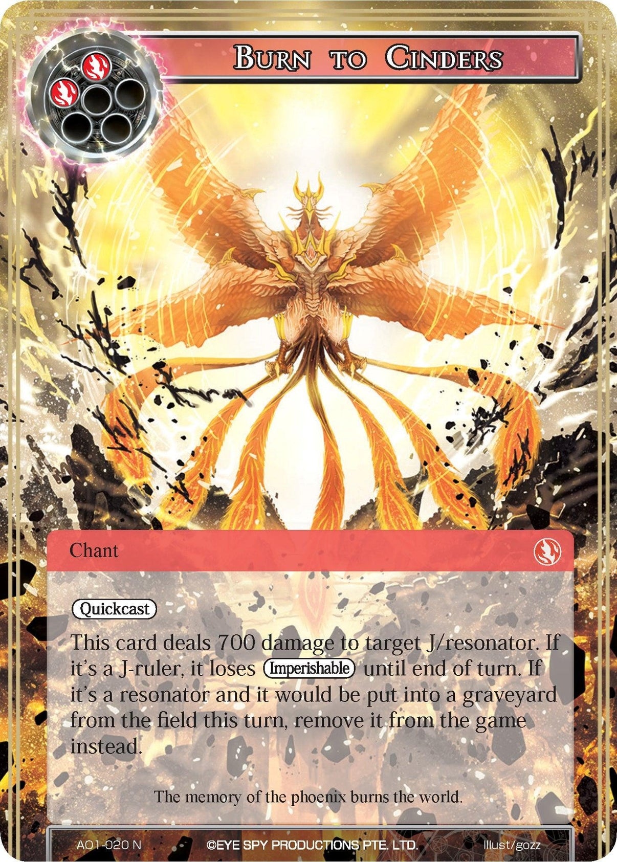 Burn to Cinders (AO1-020) [Alice Origin] - POKÉ JEUX