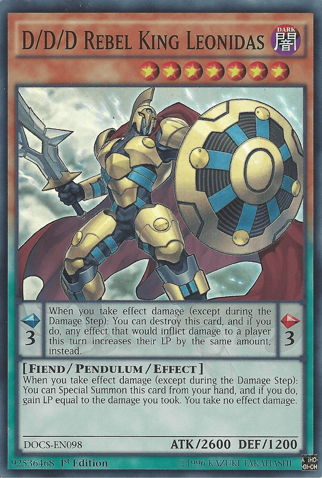 D/D/D Rebel King Leonidas [DOCS-EN098] Super Rare - POKÉ JEUX