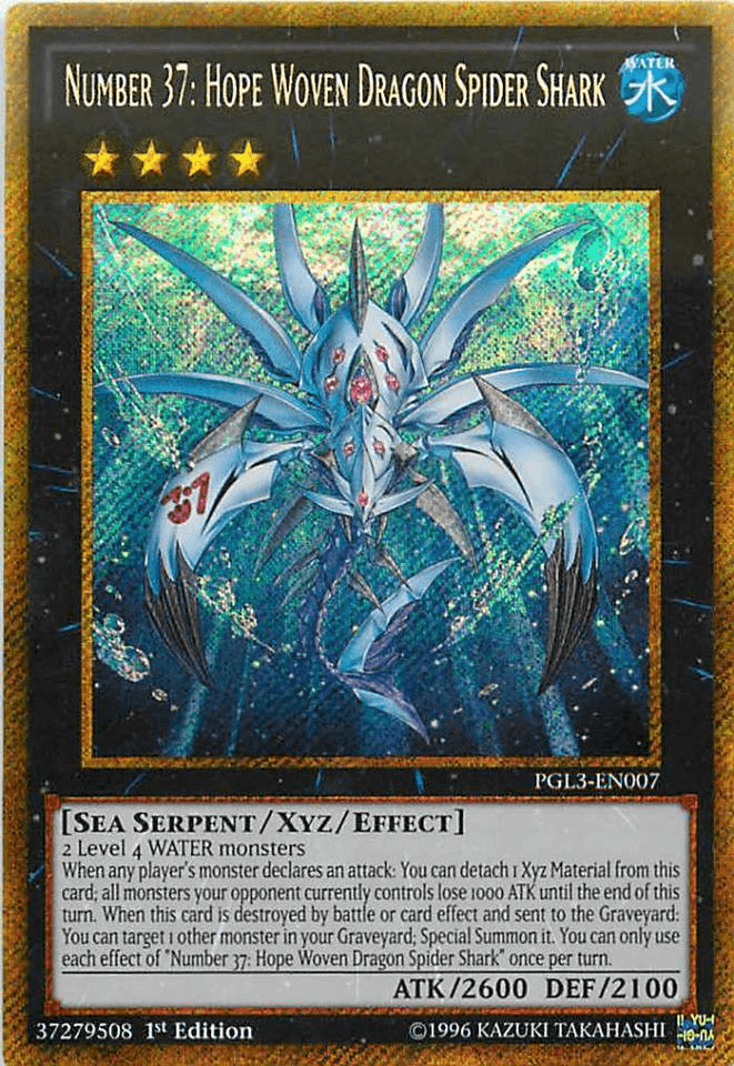 Number 37: Hope Woven Dragon Spider Shark [PGL3-EN007] Gold Secret Rare - POKÉ JEUX