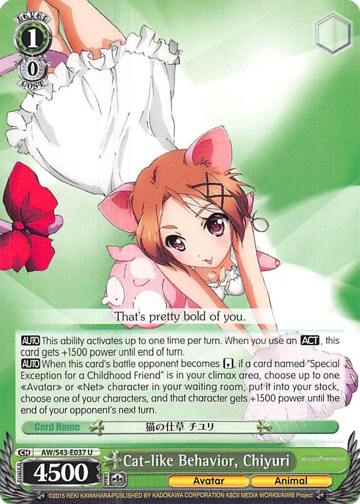 Cat-like Behavior, Chiyuri (AW/S43-E037	U) [Accel World -Infinite Burst-] - POKÉ JEUX