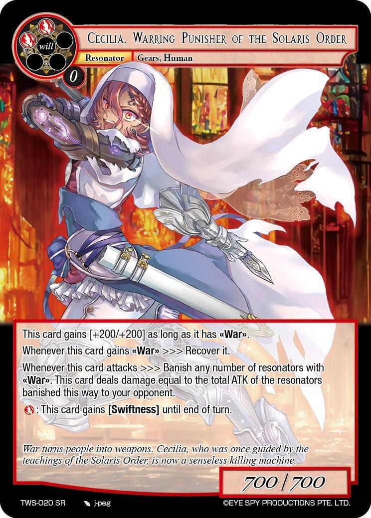 Cecilia, Warring Punisher of the Solaris Order (TWS-020 SR) [The War of the Suns] - POKÉ JEUX