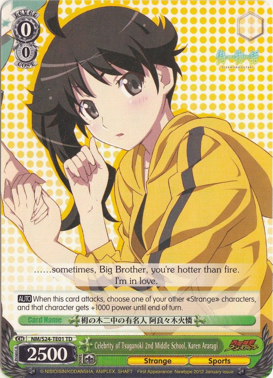 Celebrity of Tsuganoki 2nd Middle School, Karen Araragi (NM/S24-TE01	TD) [NISEMONOGATARI] - POKÉ JEUX