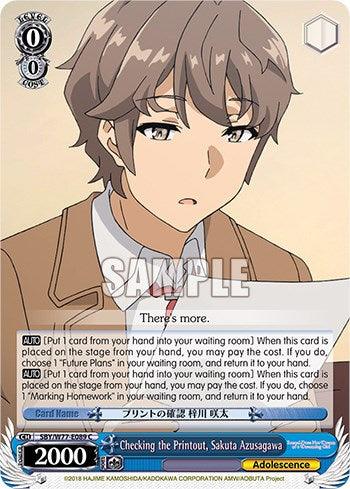 Checking the Printout, Sakuta Azusagawa [Rascal Does Not Dream of a Dreaming Girl] - POKÉ JEUX