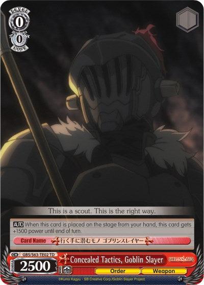 Concealed Tactics, Goblin Slayer (GBS/S63-TE02 TD) [Goblin Slayer] - POKÉ JEUX
