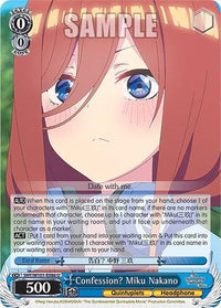 Confession? Miku Nakano (5HY/W101-E086 U) [The Quintessential Quintuplets Movie] - POKÉ JEUX