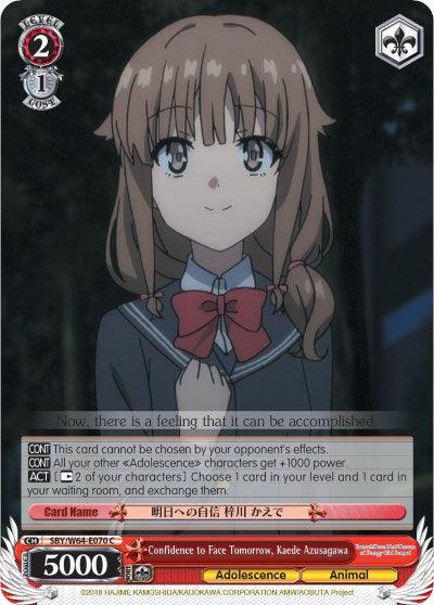 Confidence to Face Tomorrow, Kaede Azusagawa (SBY/W64-E070 C) [Rascal Does Not Dream of Bunny Girl Senpai] - POKÉ JEUX