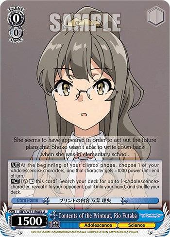 Contents of the Printout, Rio Futaba [Rascal Does Not Dream of a Dreaming Girl] - POKÉ JEUX