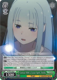 Contract With a Lesser Spirit, Emilia (RZ/SE35-E06 R) (Parallel Foil) [Re:ZERO: The Frozen Bond] - POKÉ JEUX