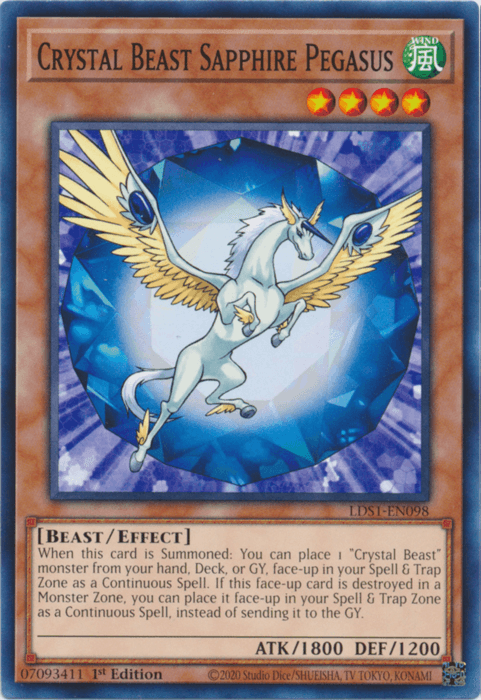 Crystal Beast Sapphire Pegasus [LDS1-EN098] Common - POKÉ JEUX