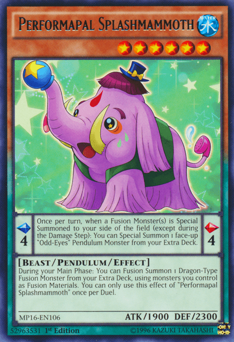 Performapal Splashmammoth [MP16-EN106] Rare - POKÉ JEUX