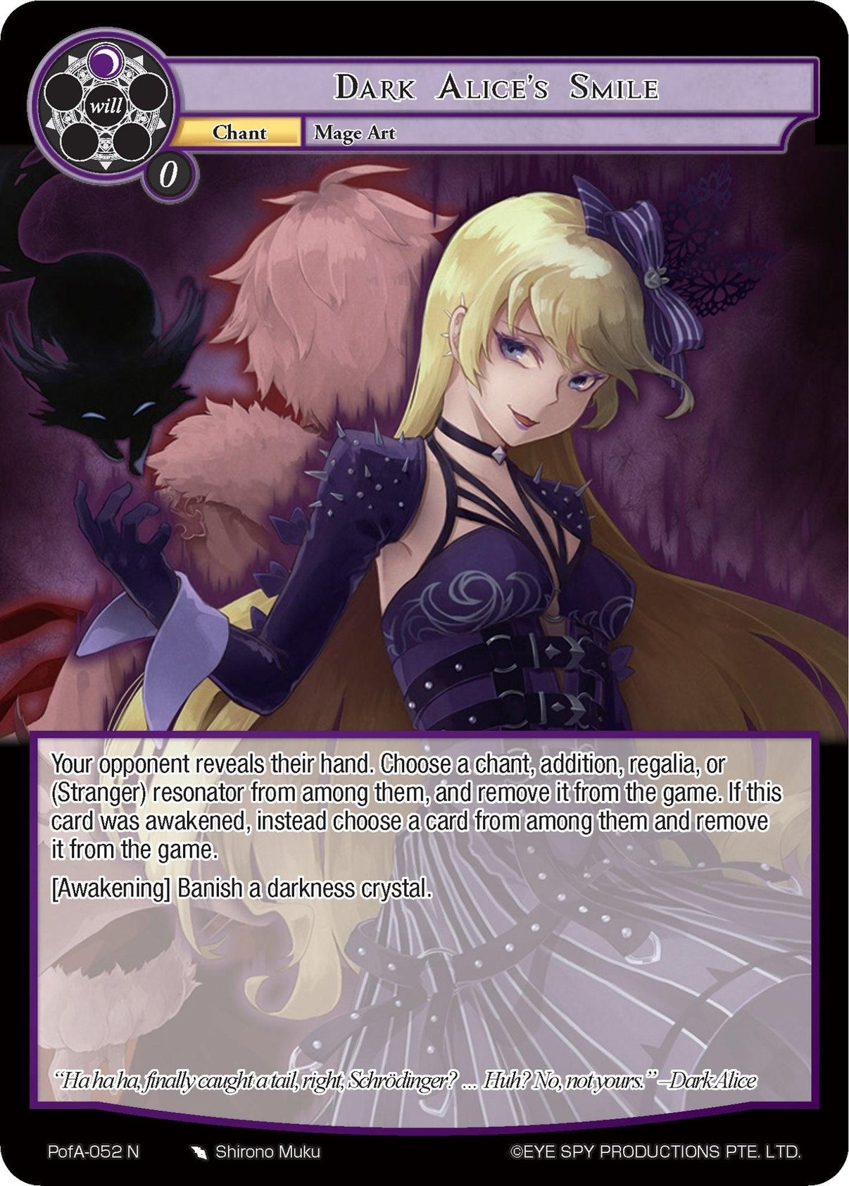 Dark Alice's Smile (PofA-052) [Alice Origin IV: Prologue of Attoractia] - POKÉ JEUX