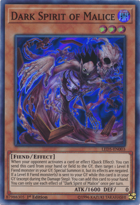 Dark Spirit of Malice [LED5-EN003] Super Rare - POKÉ JEUX