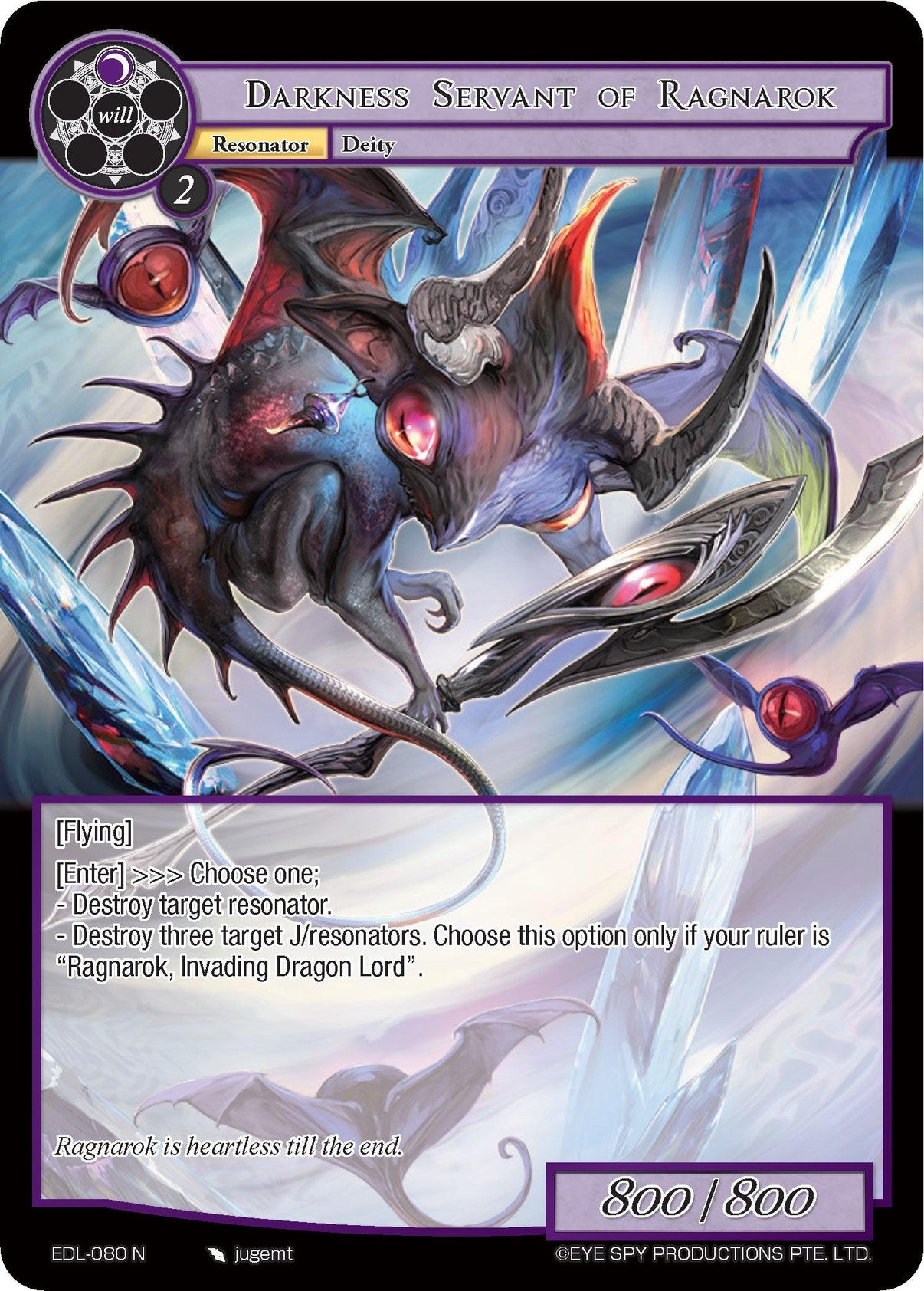 Darkness Servant of Ragnarok (EDL-080) [The Epic of the Dragon Lord] - POKÉ JEUX