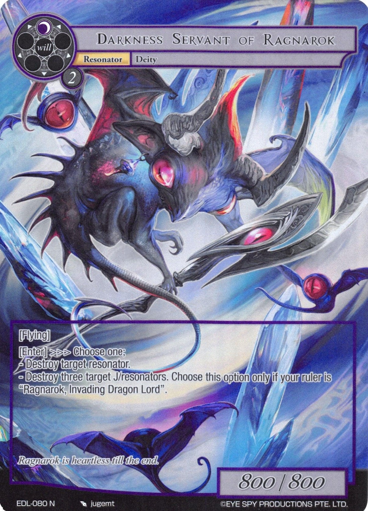 Darkness Servant of Ragnarok (Full Art) (EDL-080) [The Epic of the Dragon Lord] - POKÉ JEUX