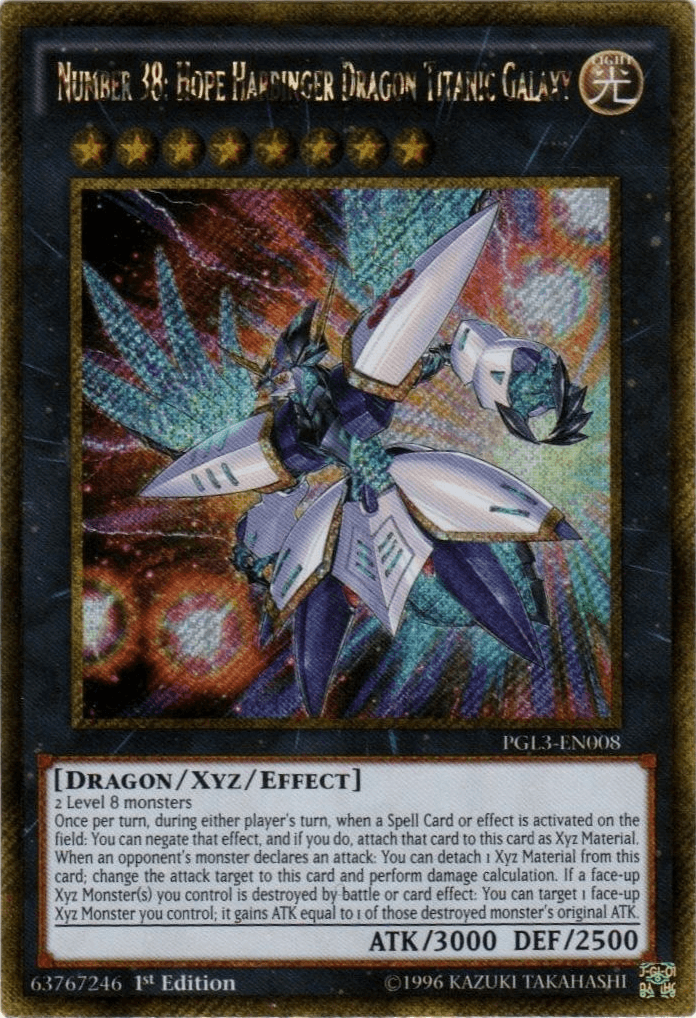 Number 38: Hope Harbinger Dragon Titanic Galaxy [PGL3-EN008] Gold Secret Rare - POKÉ JEUX