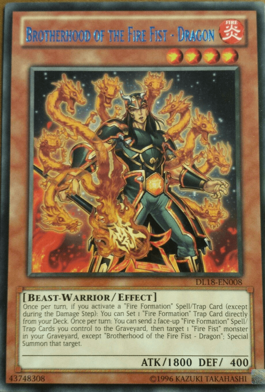 Brotherhood of the Fire Fist - Dragon (Blue) [DL18-EN008] Rare - POKÉ JEUX