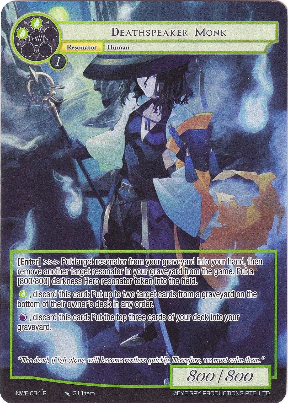 Deathspeaker Monk (Full Art) (NWE-034 R) [A New World Emerges] - POKÉ JEUX