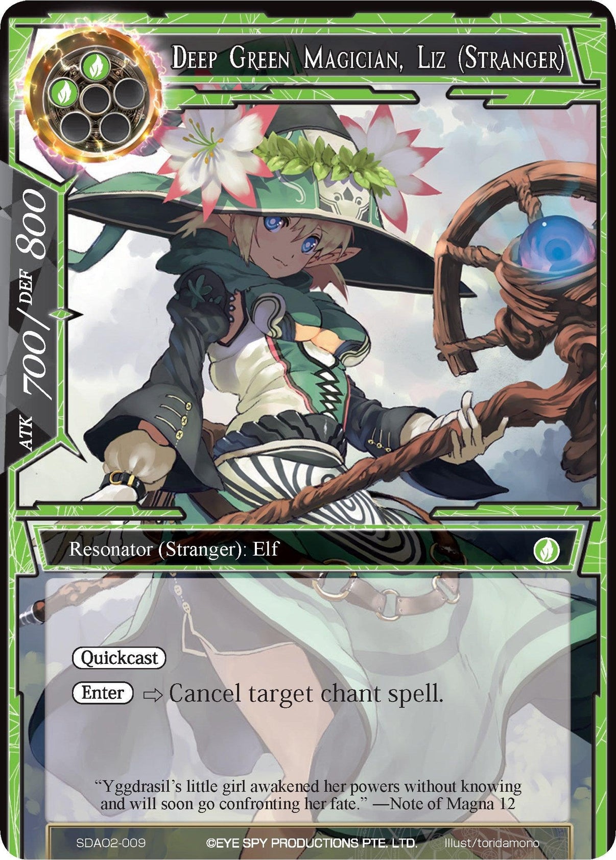 Deep Green Magician, Liz (Stranger) (SDAO2-009) [Alice Origin II Starter Deck] - POKÉ JEUX
