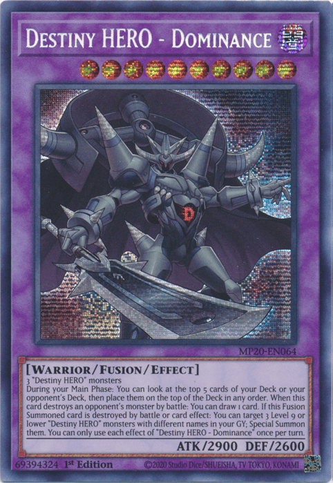 Destiny Hero - Dominance [MP20-EN064] Prismatic Secret Rare - POKÉ JEUX