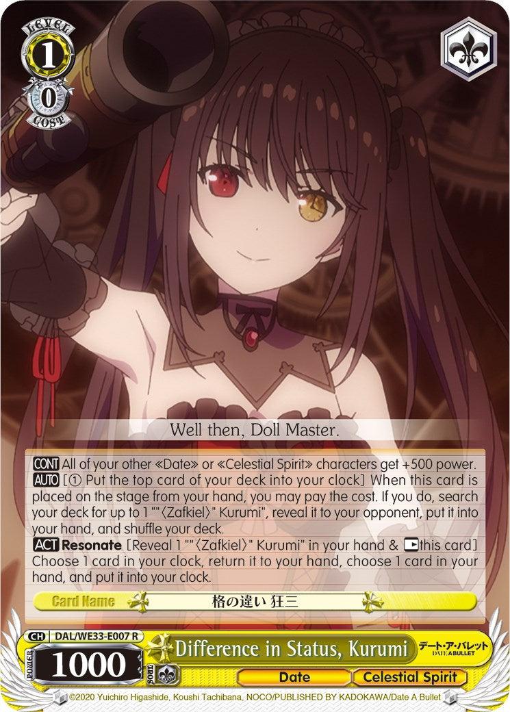 Difference in Status, Kurumi (DAL/WE33-E007 R) [Date A Bullet] - POKÉ JEUX
