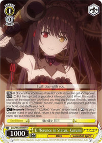 Difference in Status, Kurumi (DAL/WE33-E007 R) (Parallel Foil) [Date A Bullet] - POKÉ JEUX