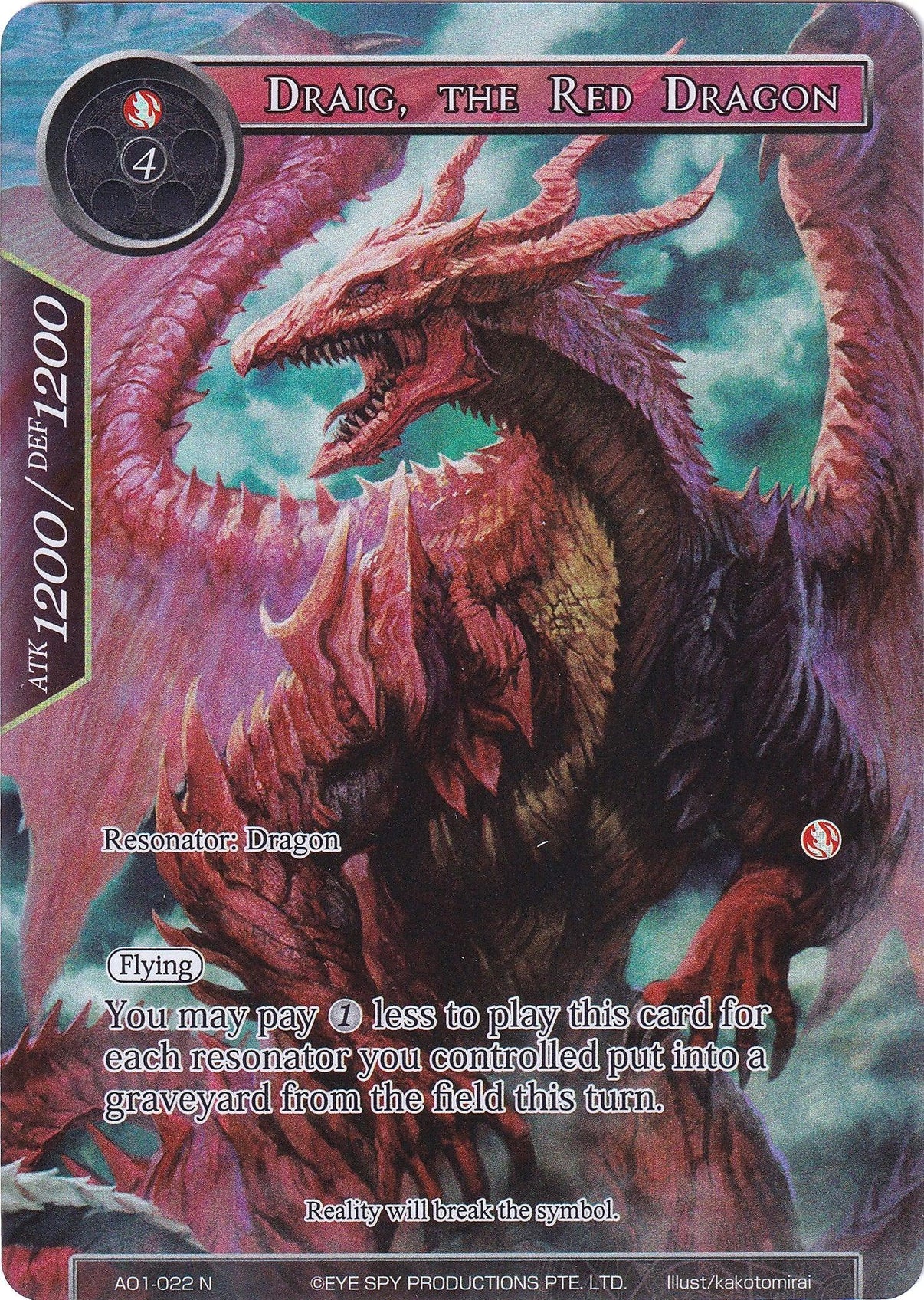 Draig, the Red Dragon (Full Art) (AO1-022) [Alice Origin] - POKÉ JEUX
