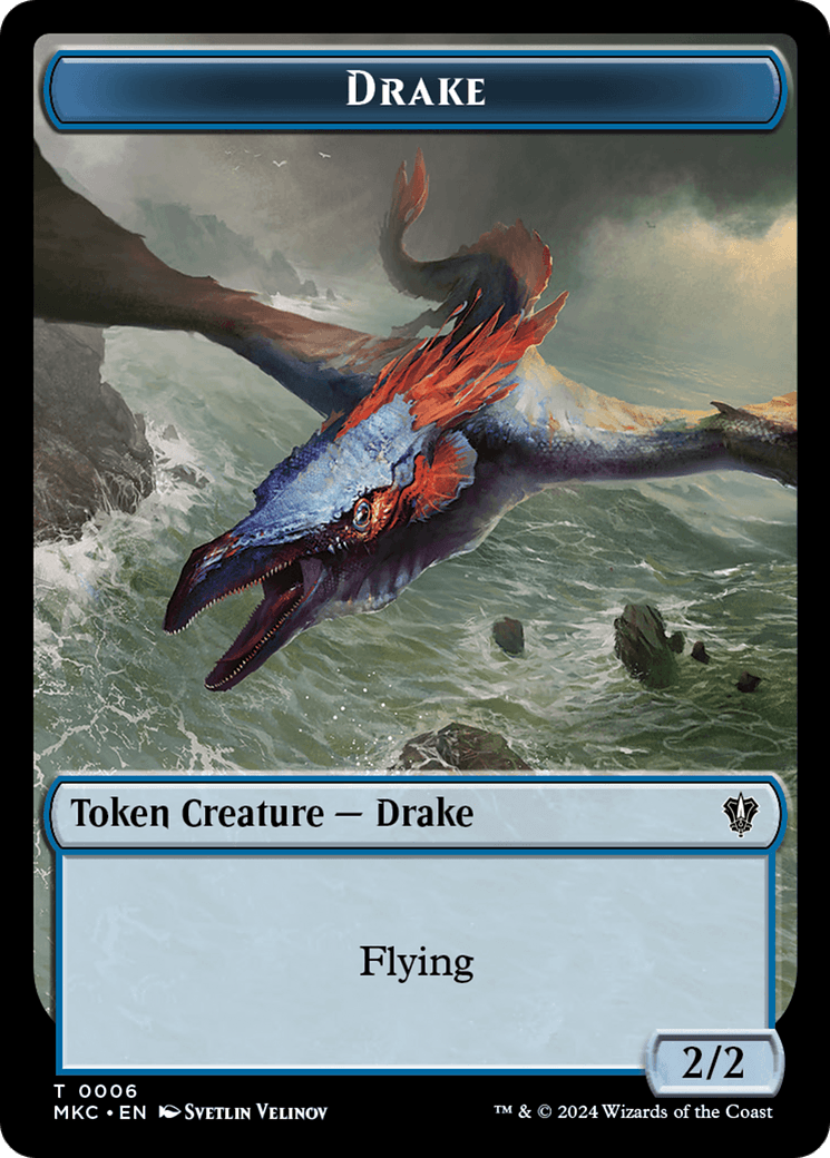 Drake // Cat Double-Sided Token [Murders at Karlov Manor Commander Tokens] - POKÉ JEUX