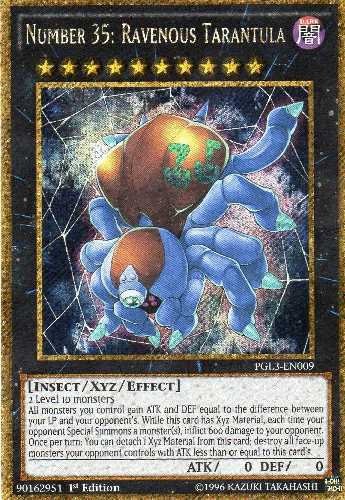 Number 35: Ravenous Tarantula [PGL3-EN009] Gold Secret Rare - POKÉ JEUX