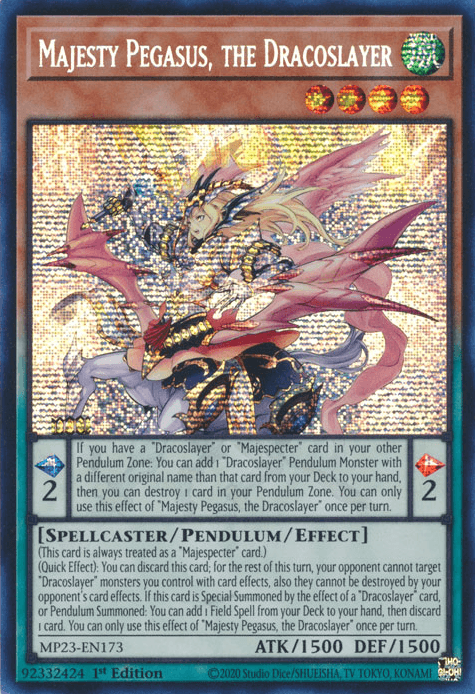 Majesty Pegasus, the Dracoslayer [MP23-EN173] Prismatic Secret Rare - POKÉ JEUX