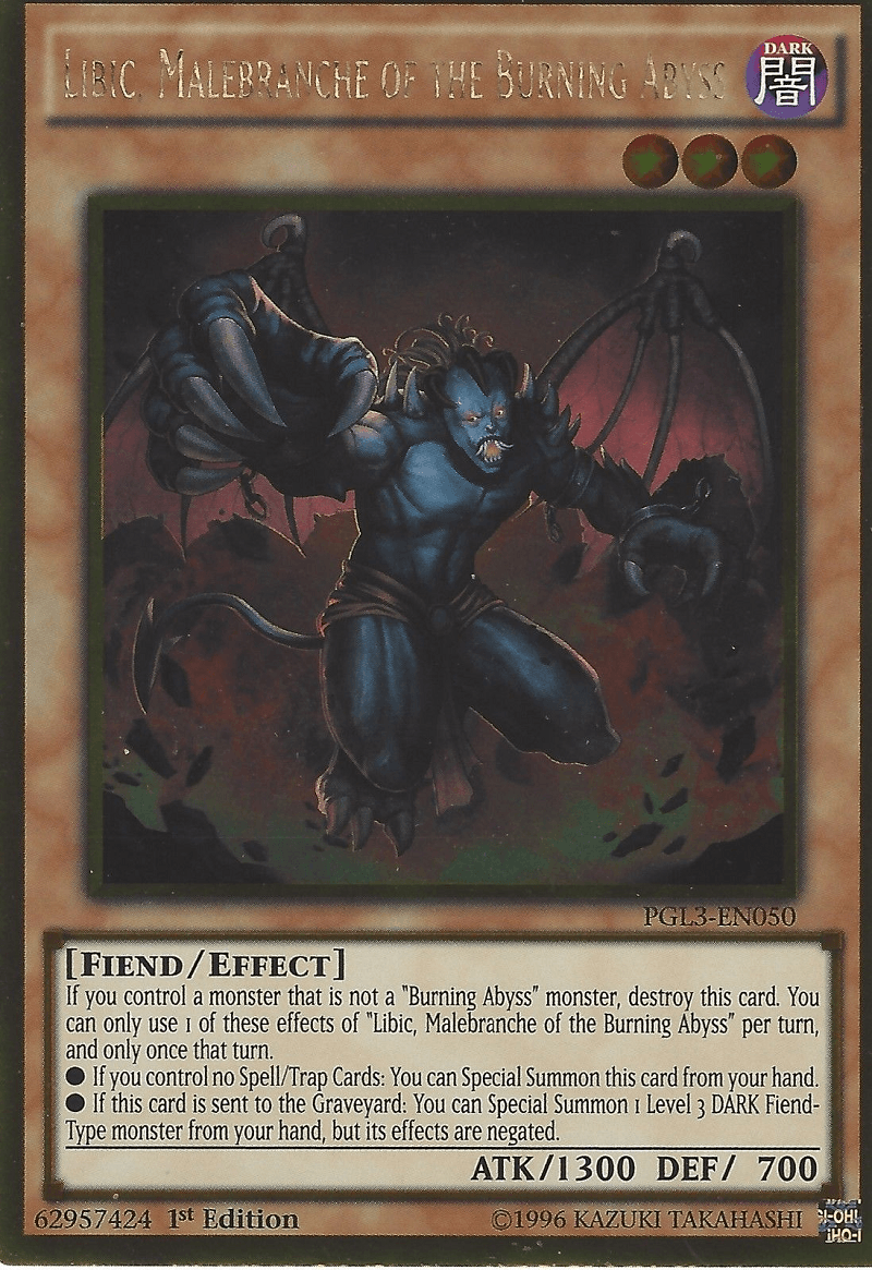 Libic, Malebranche of the Burning Abyss [PGL3-EN050] Gold Rare - POKÉ JEUX