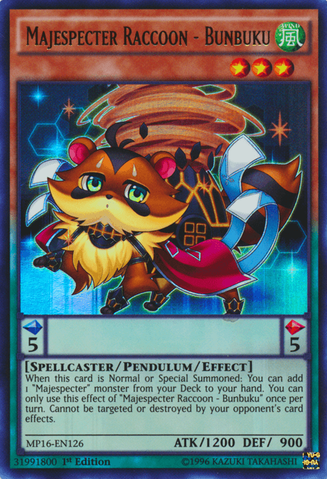 Majespecter Raccoon - Bunbuku [MP16-EN126] Ultra Rare - POKÉ JEUX