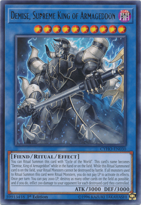 Demise, Supreme King of Armageddon [CYHO-EN030] Rare - POKÉ JEUX