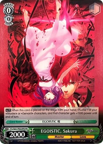 EGOISTIC, Sakura (FS/S64-PE03PR PR) (Promo) [Fate/Stay Night [Heaven's Feel]] - POKÉ JEUX