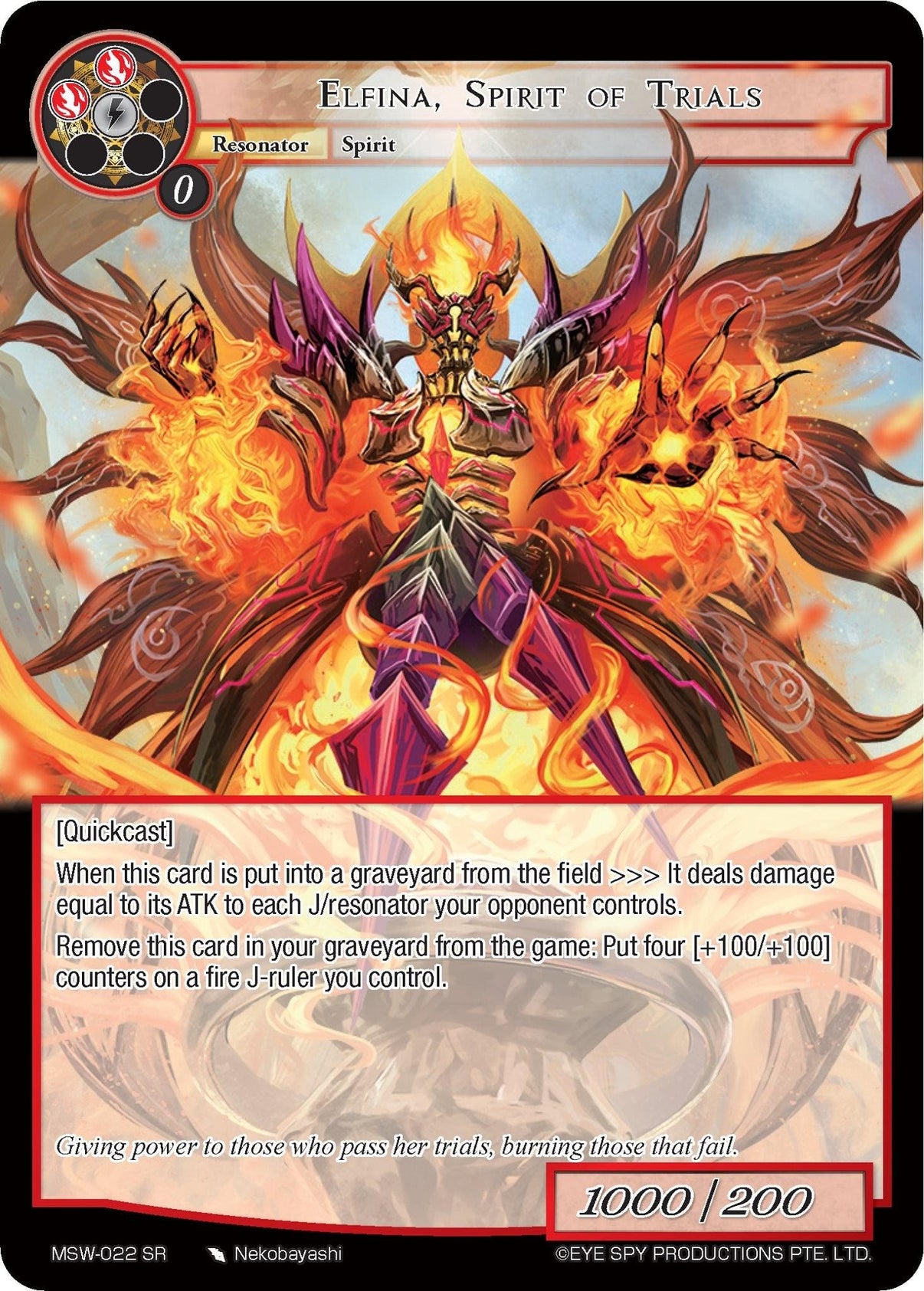 Elfina, Spirit of Trials (MSW-022) [The Magic Stone War - Zero] - POKÉ JEUX