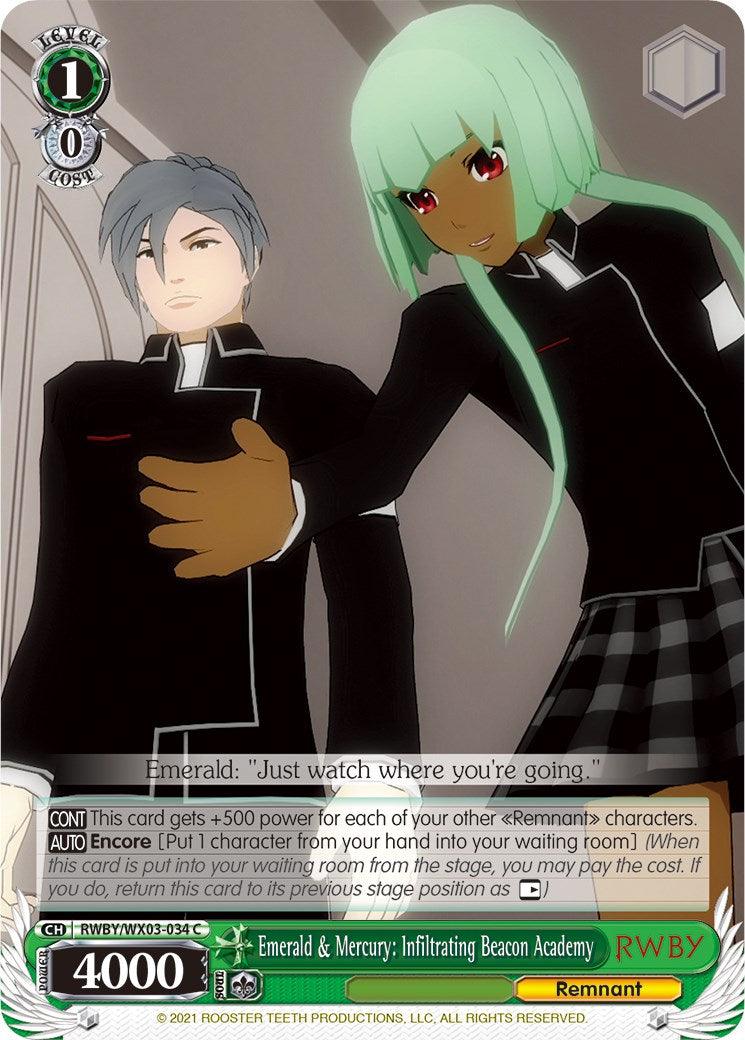 Emerald & Mercury: Infiltrating Beacon Academy (RWBY/WX03-034 C) [RWBY] - POKÉ JEUX