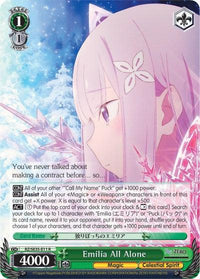 Emilia All Alone (RZ/SE35-E11 R) [Re:ZERO: The Frozen Bond] - POKÉ JEUX