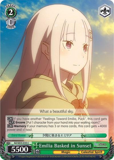 Emilia Basked in Sunset (RZ/SE35-E35 C) (Parallel Foil) [Re:ZERO: The Frozen Bond] - POKÉ JEUX