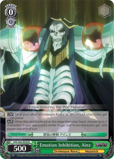 Emotion Inhibition, Ainz (OVL/S62-E030 R) [Nazarick: Tomb of the Undead] - POKÉ JEUX