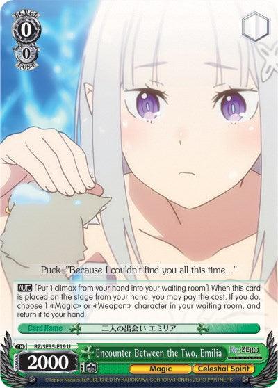 Encounter Between the Two, Emilia (RZ/SE35-E19 U) (Parallel Foil) [Re:ZERO: The Frozen Bond] - POKÉ JEUX